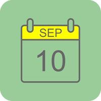 September Filled Yellow Icon vector