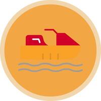 Jetski Flat Multi Circle Icon vector