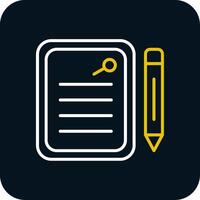 Notepad Line Red Circle Icon vector