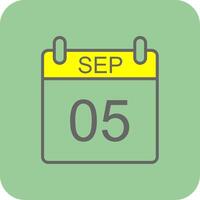 September Filled Yellow Icon vector