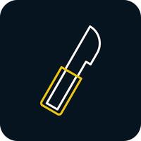 Surgery Knife Line Yellow White Icon vector