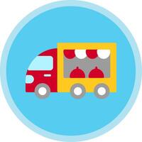 Food Truck Flat Multi Circle Icon vector