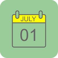 July Filled Yellow Icon vector