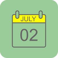 July Filled Yellow Icon vector