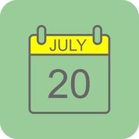 July Filled Yellow Icon vector