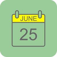 June Filled Yellow Icon vector