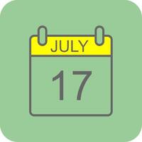 July Filled Yellow Icon vector