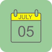 July Filled Yellow Icon vector