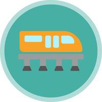 Monorail Flat Multi Circle Icon vector