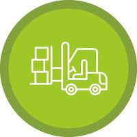 Forklift Line Multi Circle Icon vector