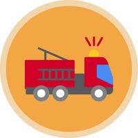 Fire Truck Flat Multi Circle Icon vector