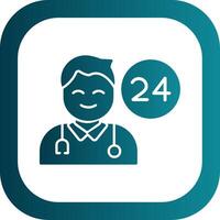 Doctor On Duty Glyph Gradient Corner Icon vector