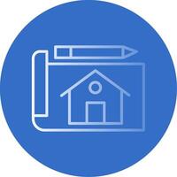 Blueprint Flat Bubble Icon vector