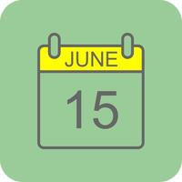 June Filled Yellow Icon vector