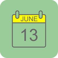 June Filled Yellow Icon vector