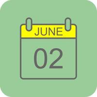 June Filled Yellow Icon vector