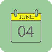 June Filled Yellow Icon vector