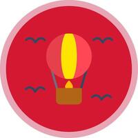 Hot Air Balloon Flat Multi Circle Icon vector