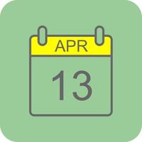 April Filled Yellow Icon vector