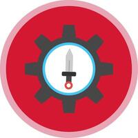 Attack Flat Multi Circle Icon vector