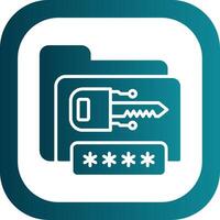 Encryption Glyph Gradient Corner Icon vector