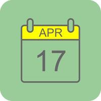 April Filled Yellow Icon vector