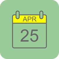April Filled Yellow Icon vector
