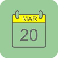 March Filled Yellow Icon vector