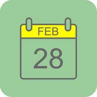 February Filled Yellow Icon vector