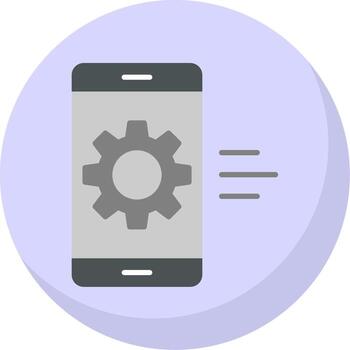 aplicación desarrollo plano burbuja icono vector