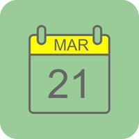 March Filled Yellow Icon vector