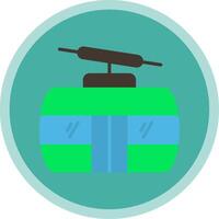 Cableway Flat Multi Circle Icon vector