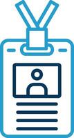 Employee badge Line Blue Two Color Icon vector
