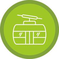Cableway Line Multi Circle Icon vector