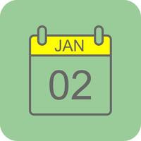 January Filled Yellow Icon vector