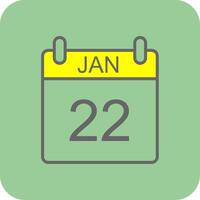 January Filled Yellow Icon vector