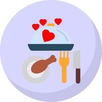 Dinner Flat Bubble Icon vector