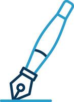 Ink Pen Line Blue Two Color Icon vector