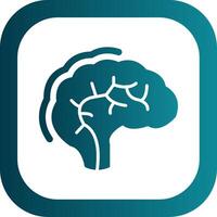 Human Brain Glyph Gradient Corner Icon vector