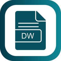 DW File Format Filled Yellow Icon vector