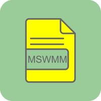 MSWMM File Format Filled Yellow Icon vector