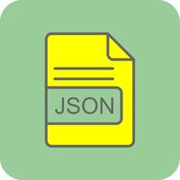 JSON File Format Filled Yellow Icon vector
