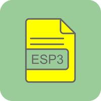 esp3 archivo formato lleno amarillo icono vector