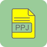 PPJ File Format Filled Yellow Icon vector