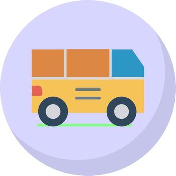 Van Flat Bubble Icon vector
