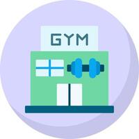 gimnasio plano burbuja icono vector