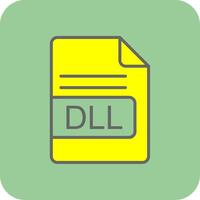 dll archivo formato lleno amarillo icono vector