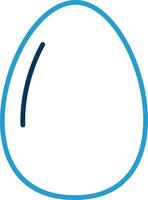 Egg Line Blue Two Color Icon vector