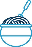 Noddles Line Blue Two Color Icon vector