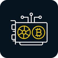 Mining Rig Line Red Circle Icon vector